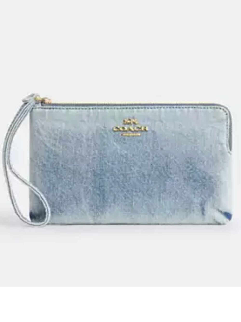 Coach Loved Denim Large Corner Zip Wristlet - NWT